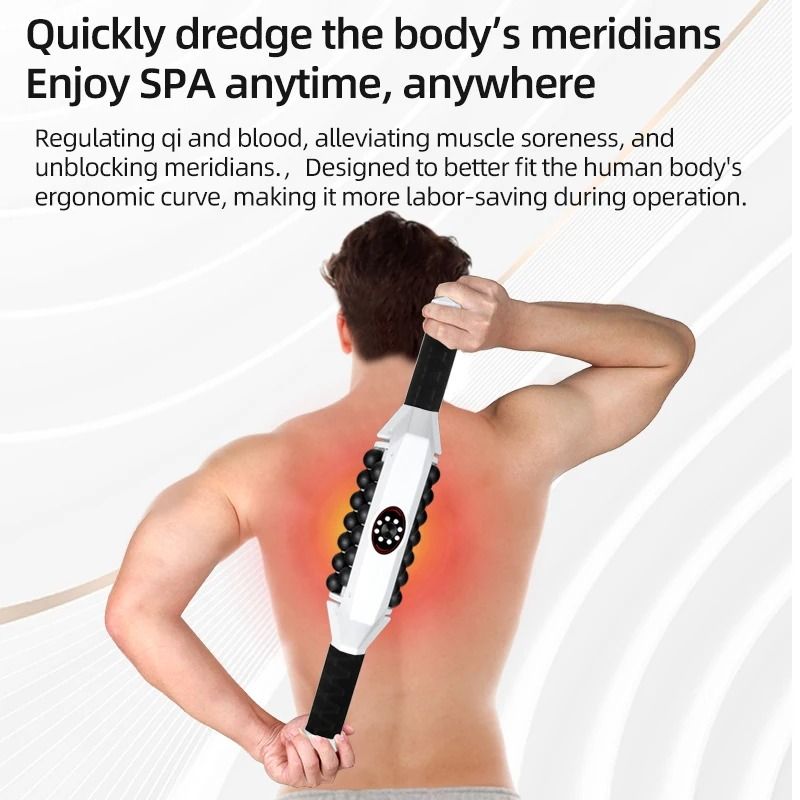 360 Rotating Handheld Massage Roller for Full Body Muscle Relief