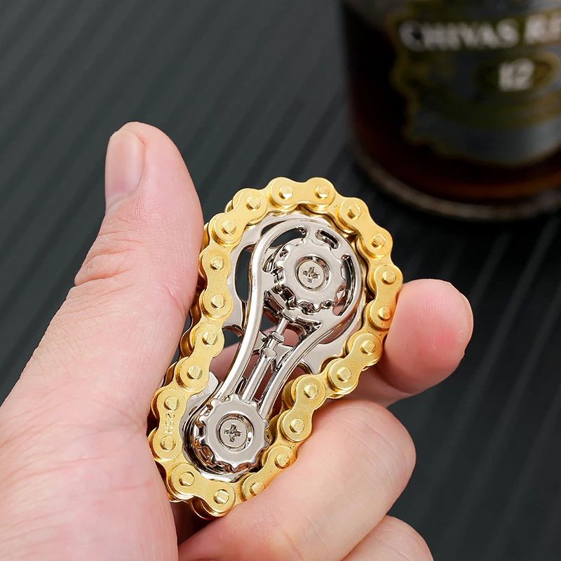 Metal Bike Chain Fidget Spinner Stress Relief Toy