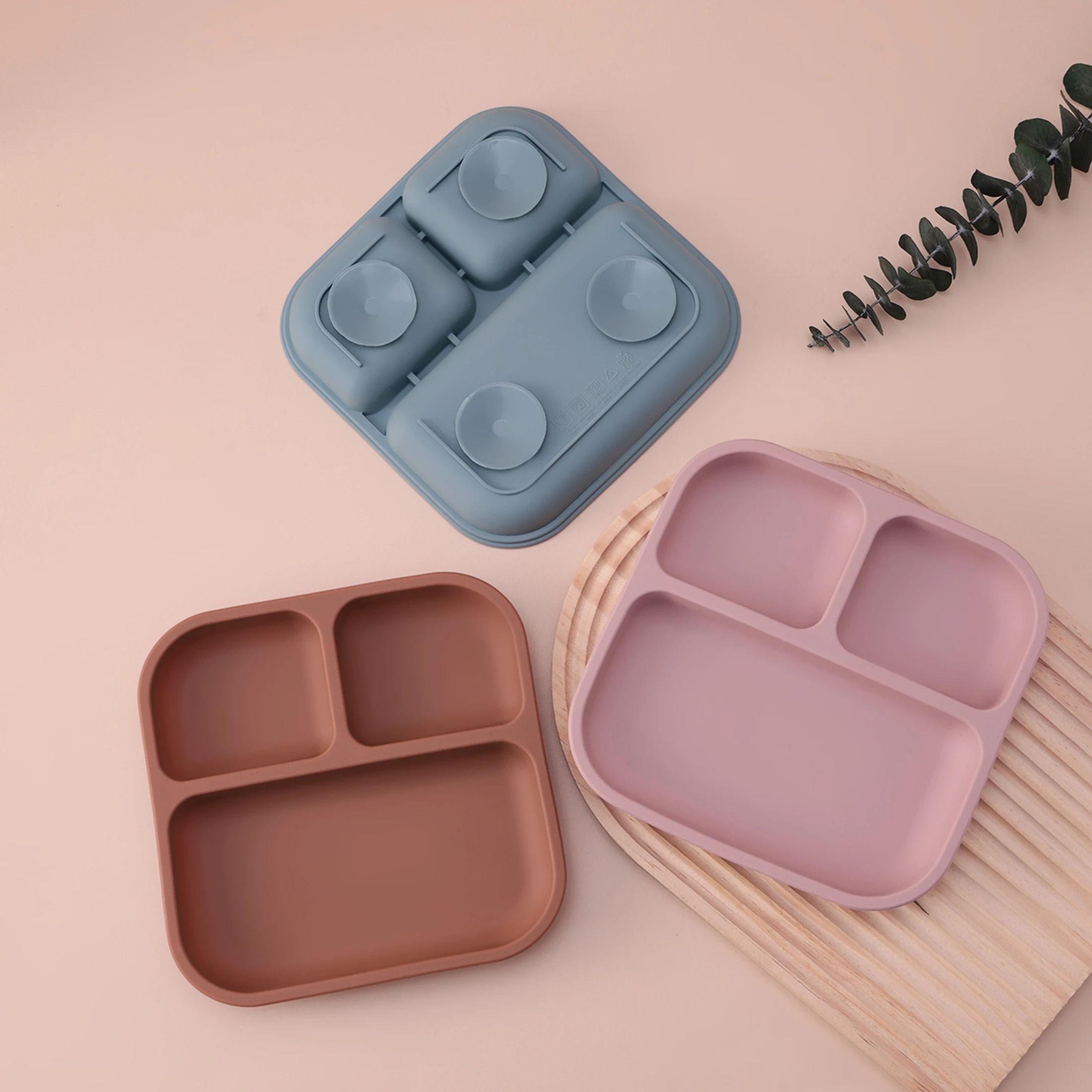 Divided Square Kids Silicone Suction Plate