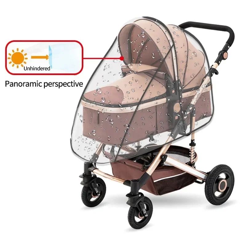 Universal Stroller Rain Cover Transparent Windproof Waterproof Baby Weather Shield