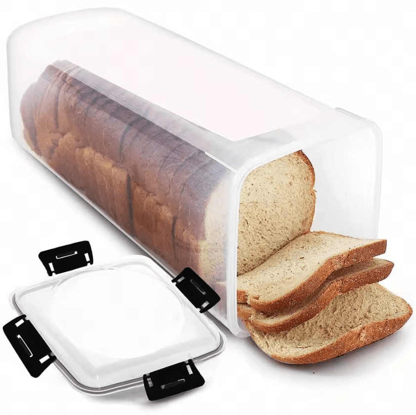 FreshKeep Airtight Bread Storage Container Airtight Bread Box Clear Bread Loaf Container Tall Bread Saver