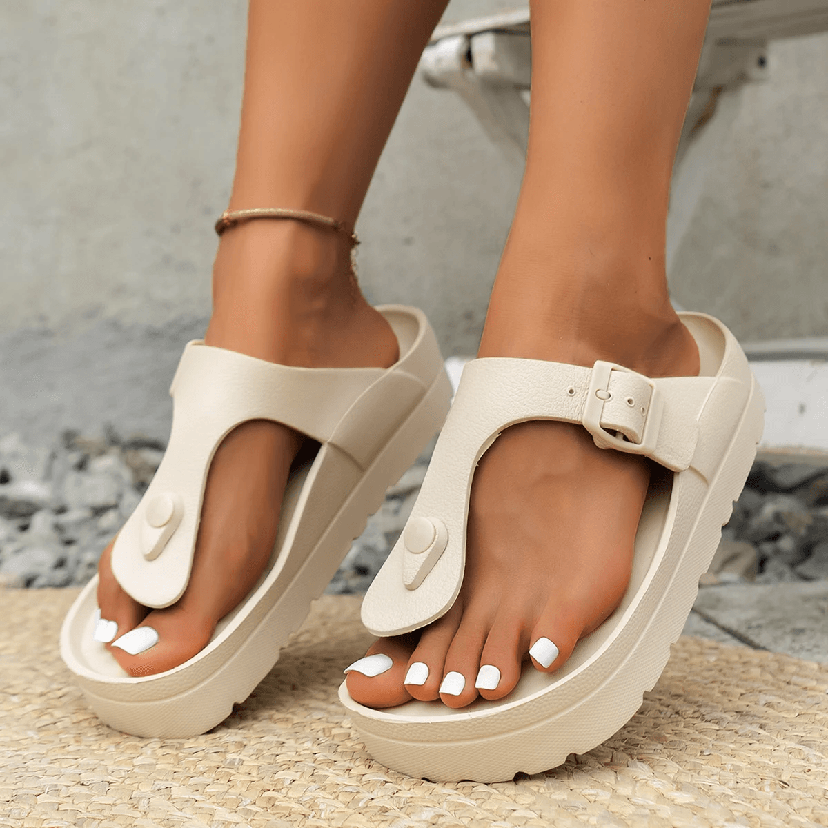 FlexBuckle EVA Women Platform Flip Flops Thick Sole Sandals