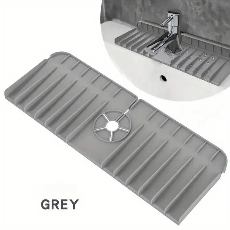 Silicone Faucet Mat Dish Soap Sponge Holder Sink Kitchen Countertop Drying Mat