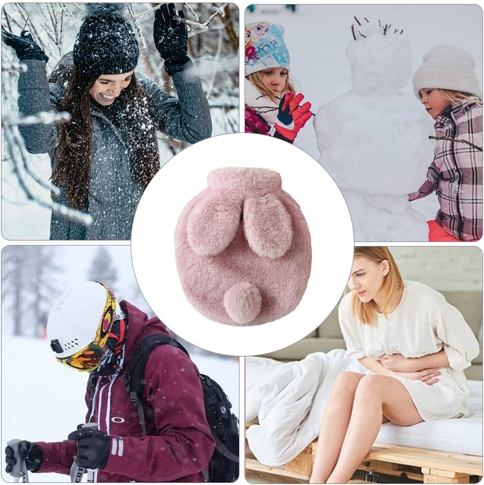 Plush Rabbit Hot Water Bottle, Winter Hand Feet Warmer, Explosion-Proof Reusable Hot Water Jug