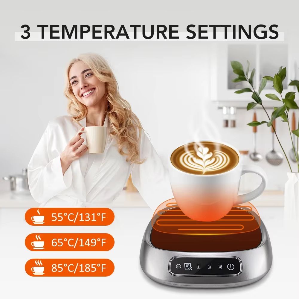 USB Coffee Mug Warmer Smart Heating Coaster with Voice Control for Desk