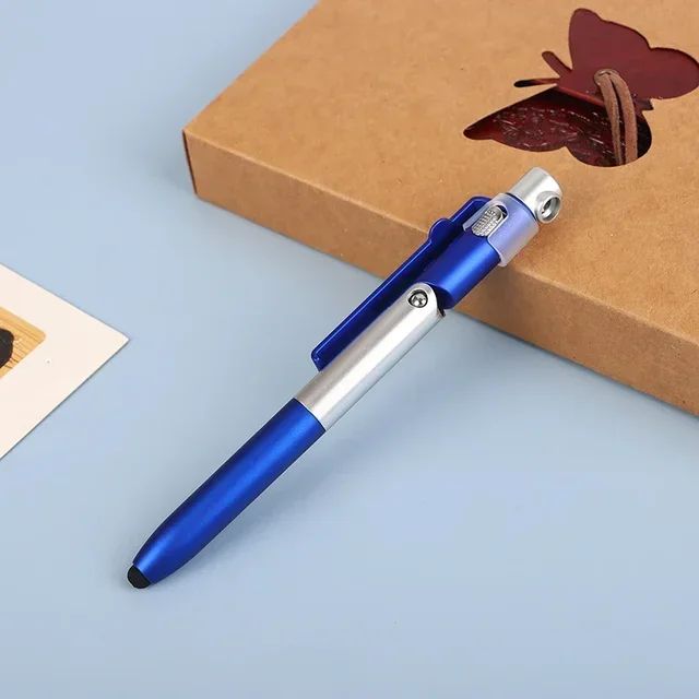 4-in-1 Multifunction Stylus Ballpoint Pen – Foldable Phone Holder, Flashlight & Touchscreen Pen