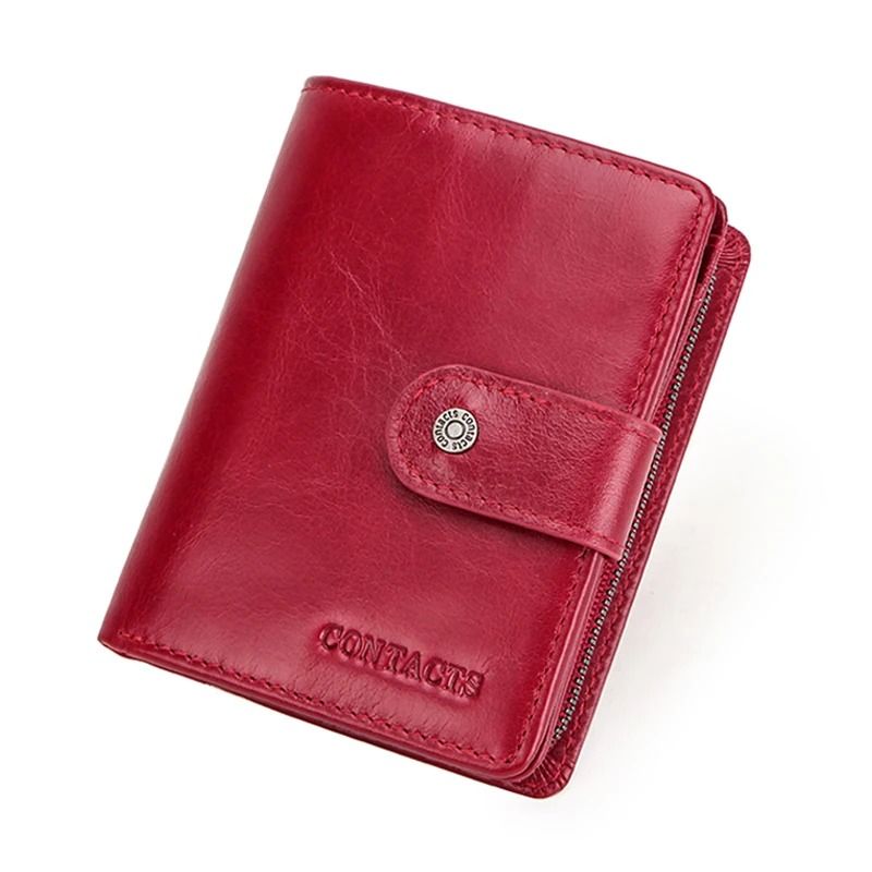 Genuine Leather RFID Blocking Wallet with Coin Pocket