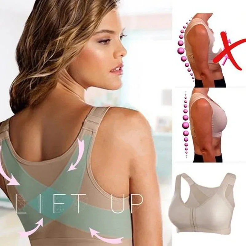 Front Closure Posture Support Bra for Shoulder Alignment and All-Day Comfort