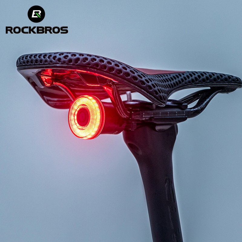 Smart Bike Tail Light Bicycle Rear Lights, IPX Waterproof, USB Type-C Rechargeable Rear Bike Light for Safe Night Riding