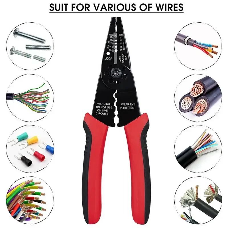Multi-Tool Pliers for Wire, Cable, Screws, Stripping, Crimping, Cutting & Snipping