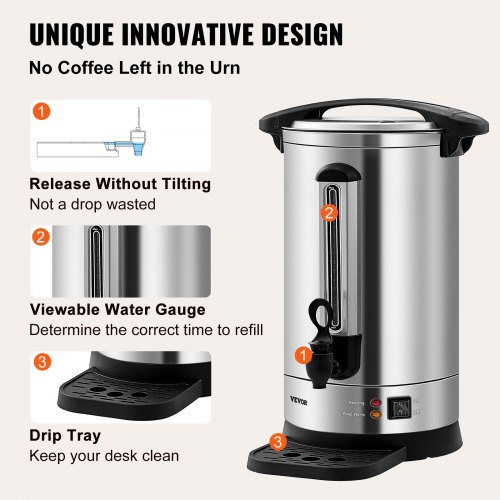 Commercial Coffee Urn Stainless Steel Fast Brewing Coffee Dispenser with Keep Warm