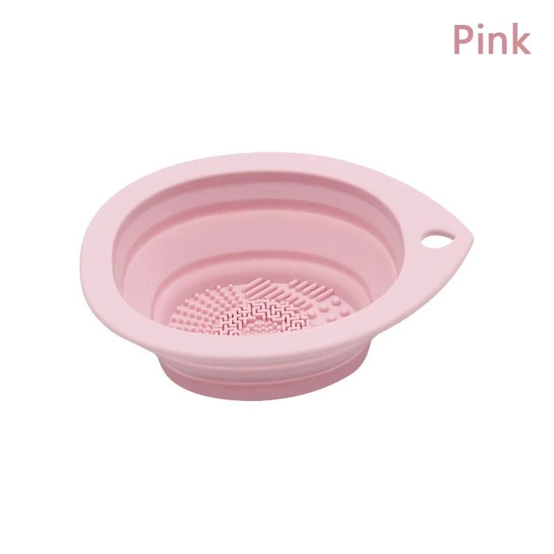 Folding Silicone Makeup Brush & Puff Cleaning Bowl