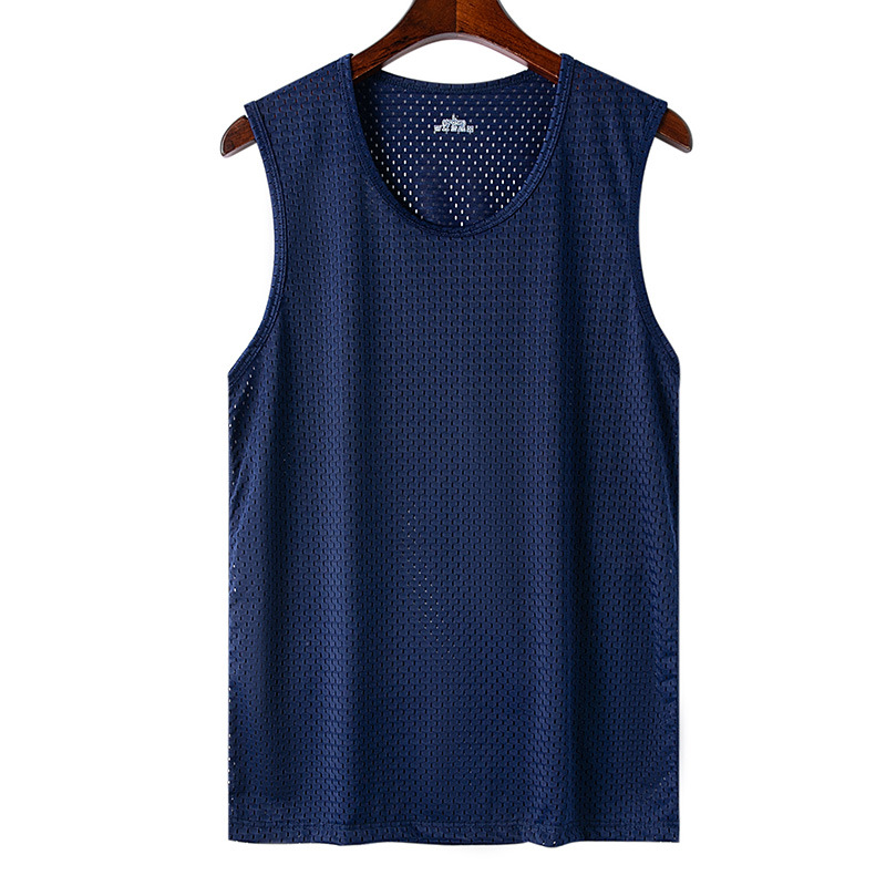 Breathable Men Ice Silk Tank Tops, Gym Fitness Vest, Quick-drying Mesh Underwear Sleeveless Bodybuilding Singlet