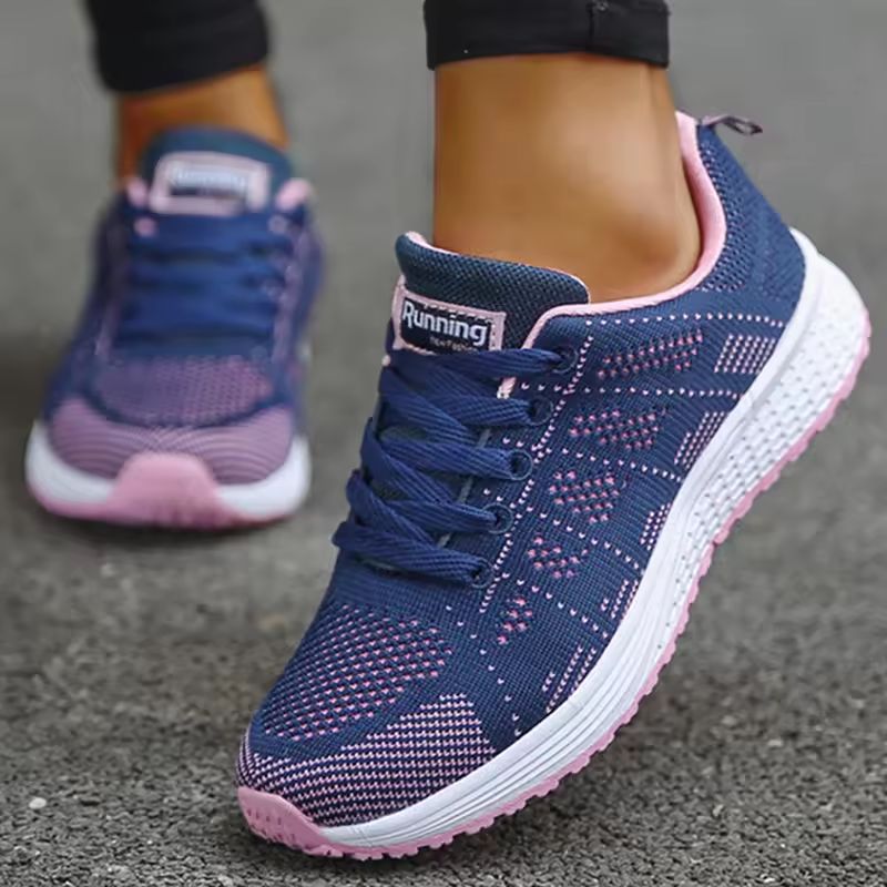 Womens Breathable Mesh Sneakers Lightweight Lace Up Tennis Shoes