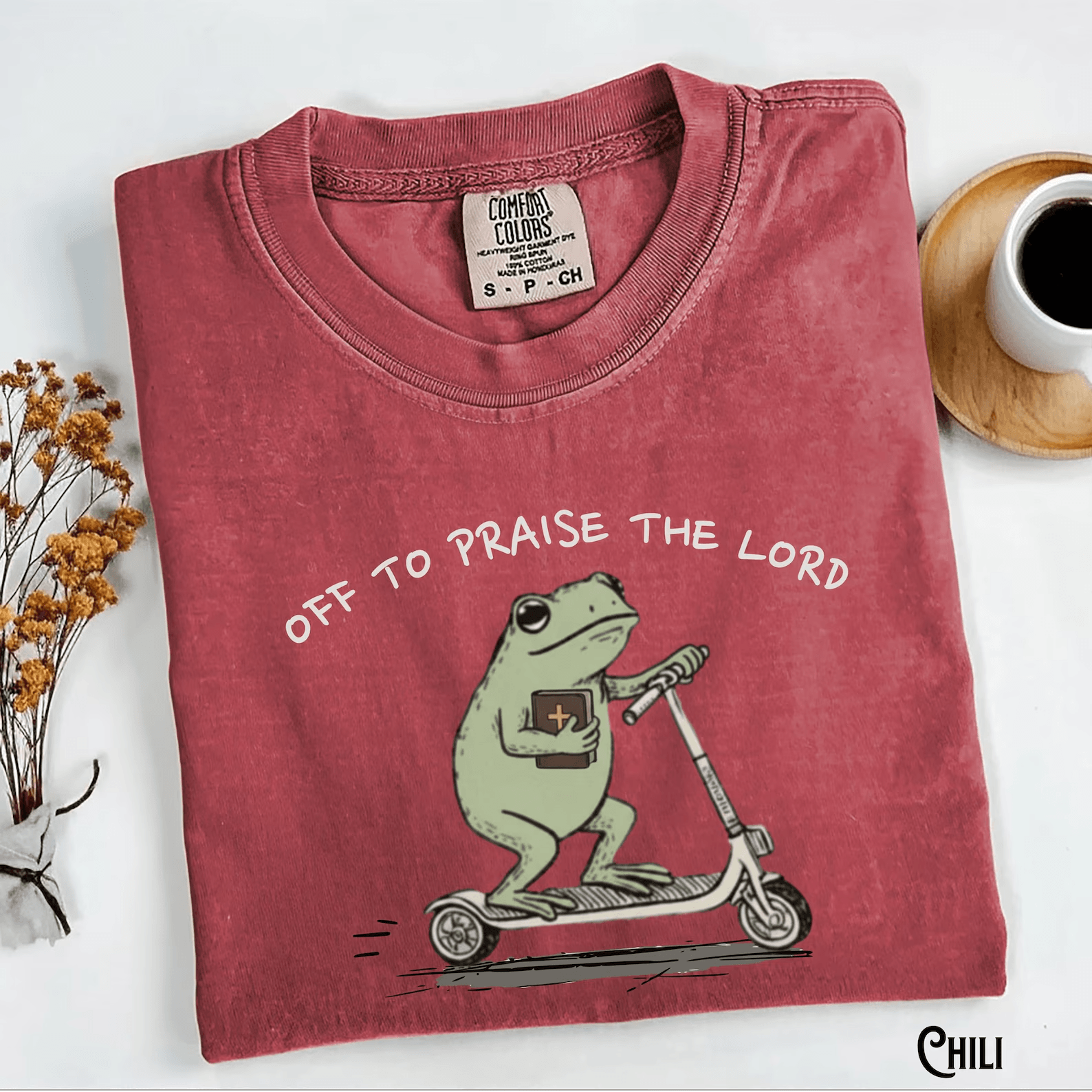Funny Frog Off To Praise The Lord Shirt Comfort Colors Christian Faith Tee