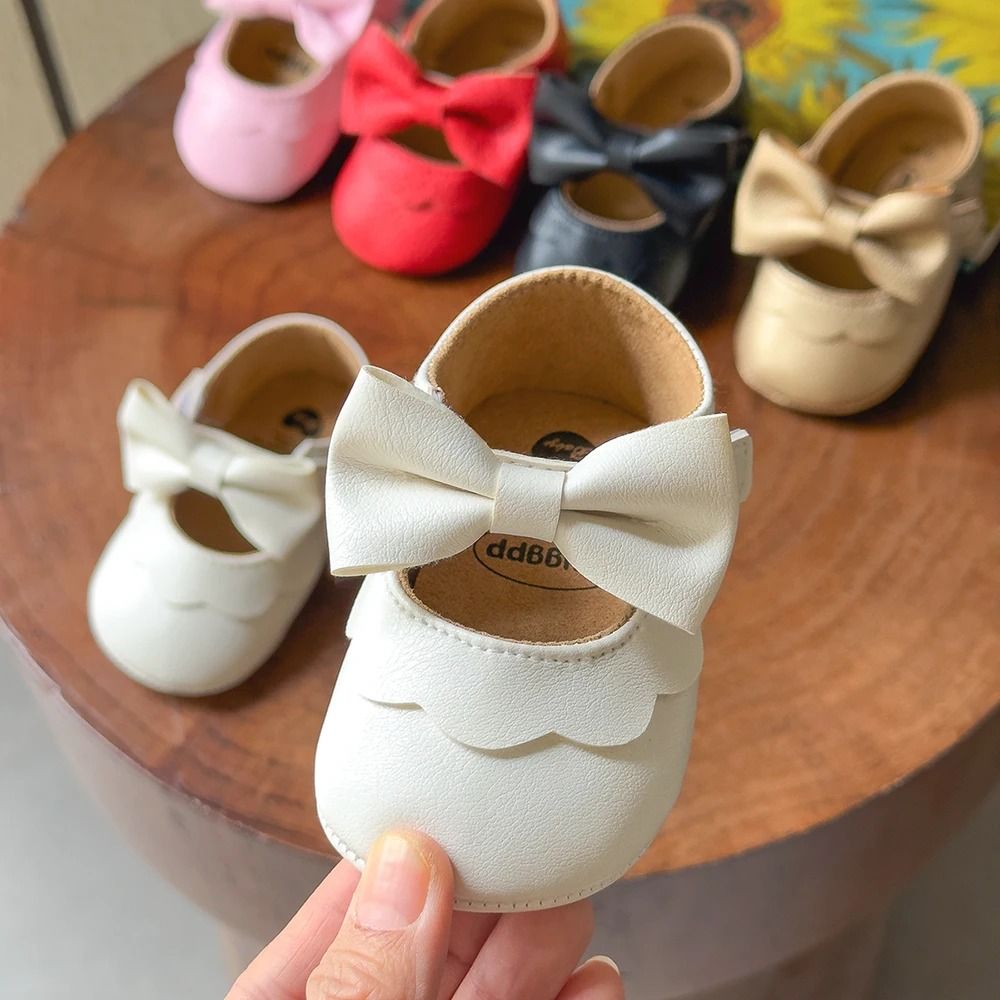 Baby Casual Mary Janes | Newborn Bowknot Non-Slip Soft-Sole PU First Walkers