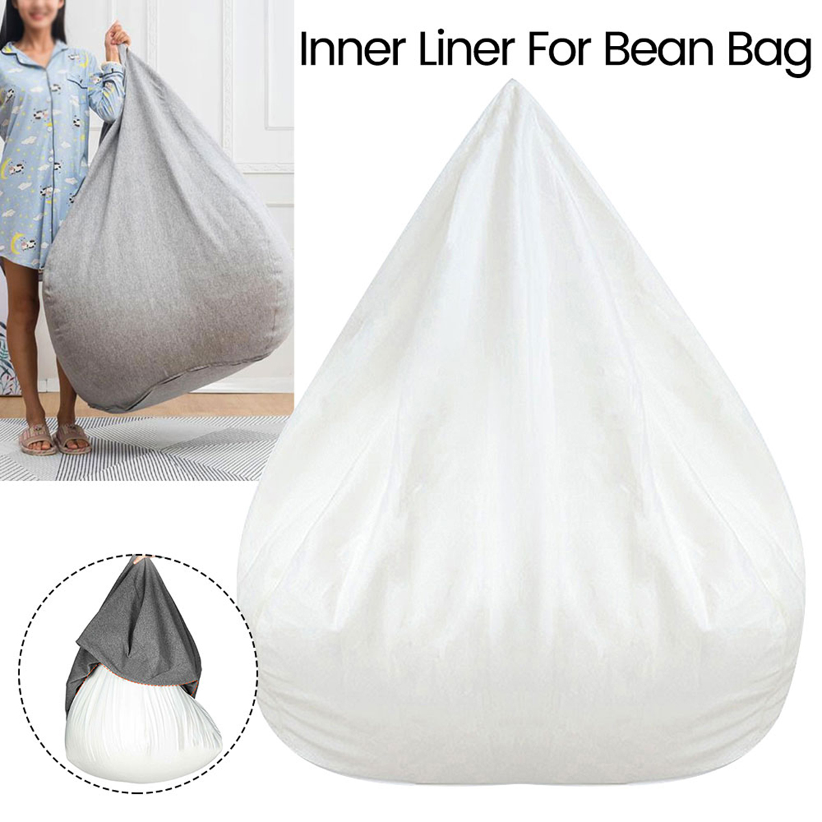 Sofas Cover Removable Lazy Sofa Inner Liner, Anti-fouling Replacement Bean Bag Inner Liner, Bean Chair No Padding