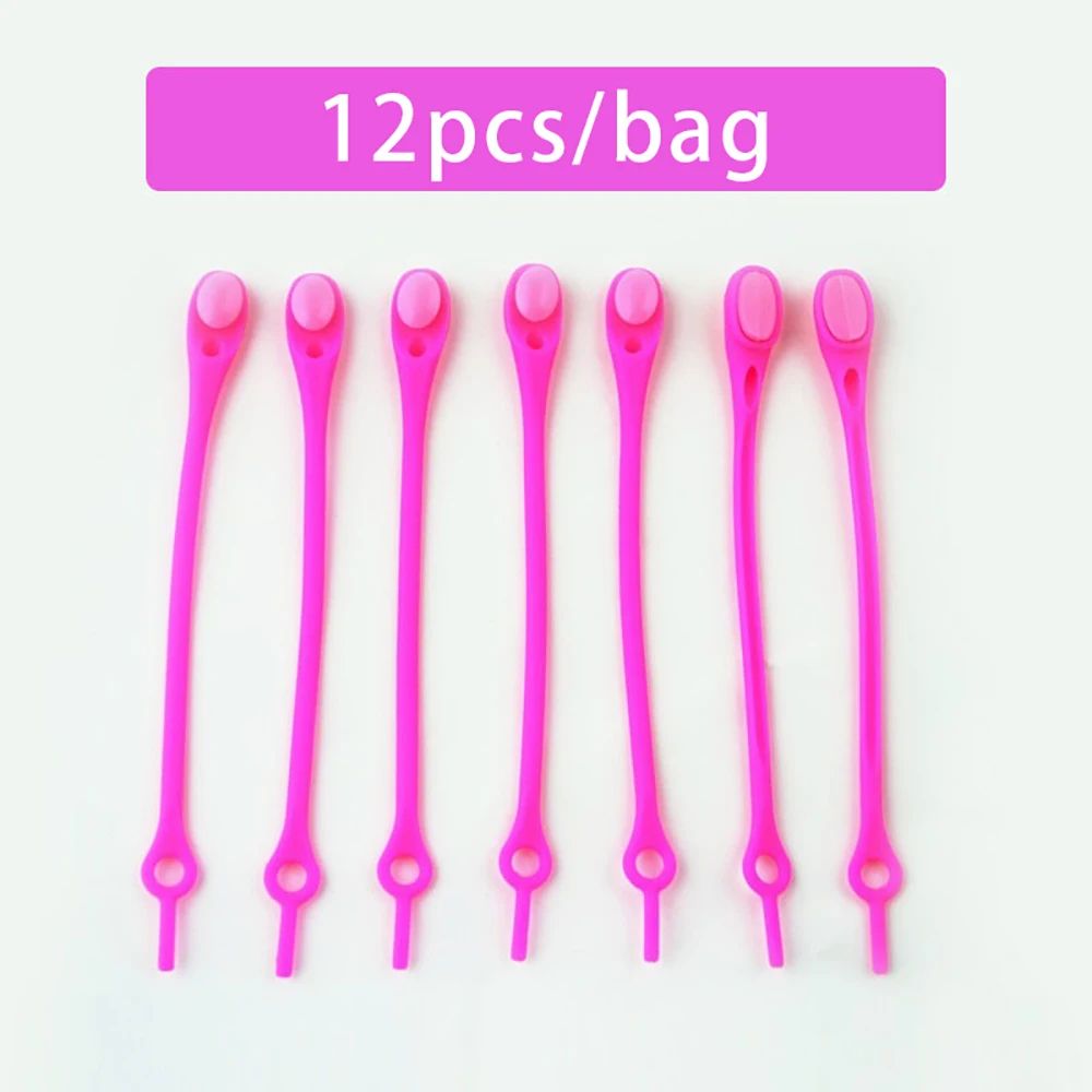12 PCS No-Tie Stretch Silicone Shoelaces