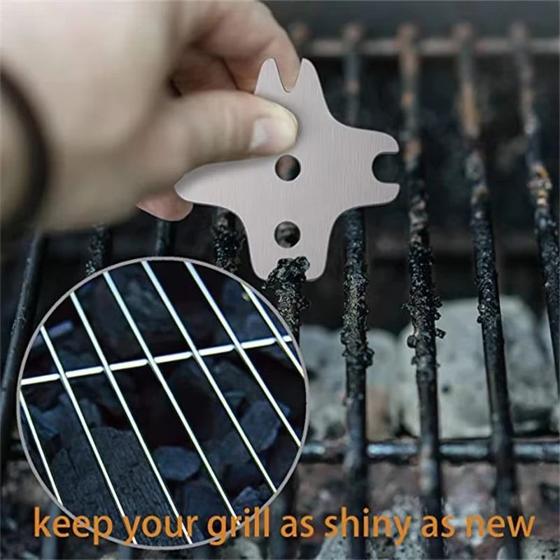 Portable Metal BBQ Grill Scraper Cleaning Tool