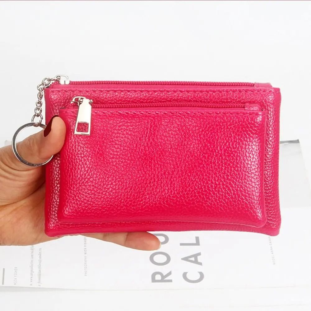 Elegant Lychee Pattern Slim Zipper Wallet