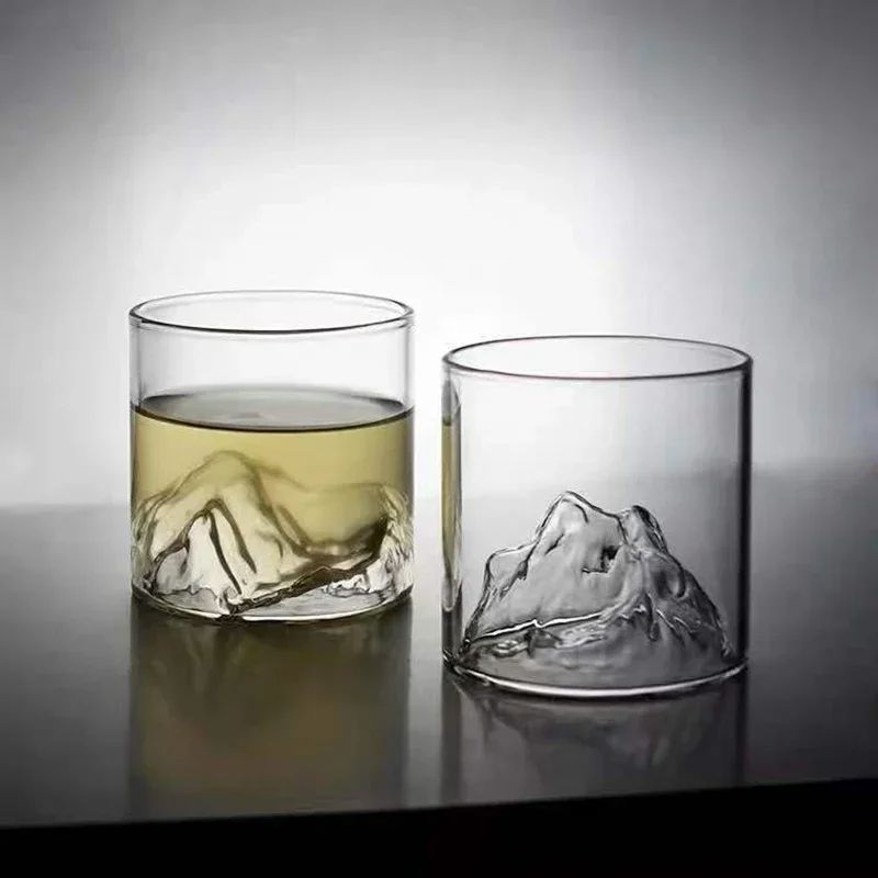 Creative Glass Mountain Viewing Cup, Japanese Style Mountain Teacup, High Beauty Household Water Mug, Unique Clear Glass
