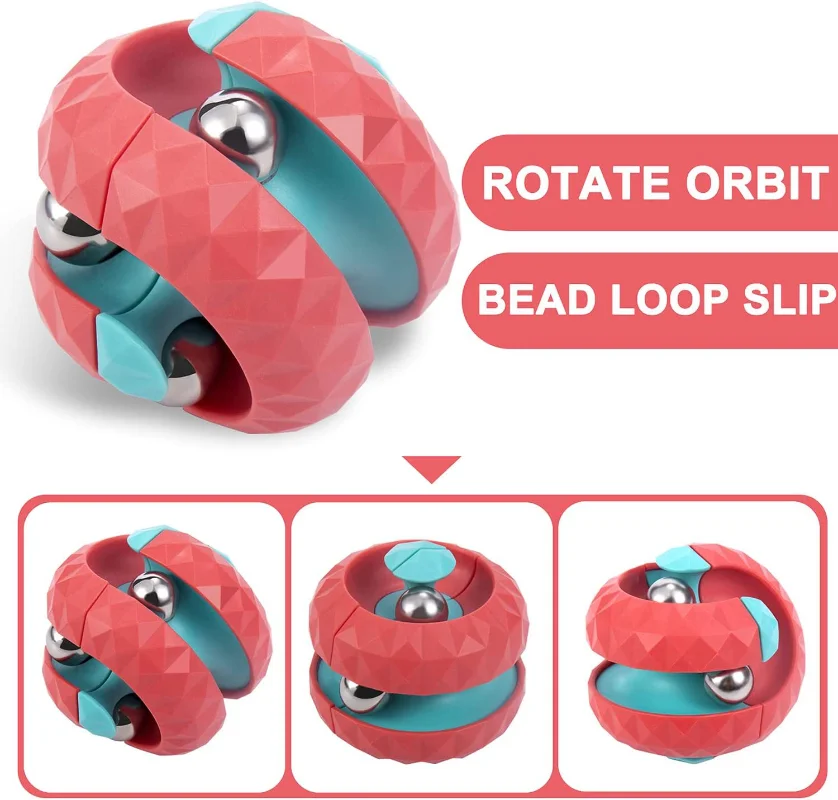 Children Orbit Ball Cube Decompression Toy, Anti Stress Sensory Toys, Fidget Spinner Gifts for Kids, Focus Training Toy