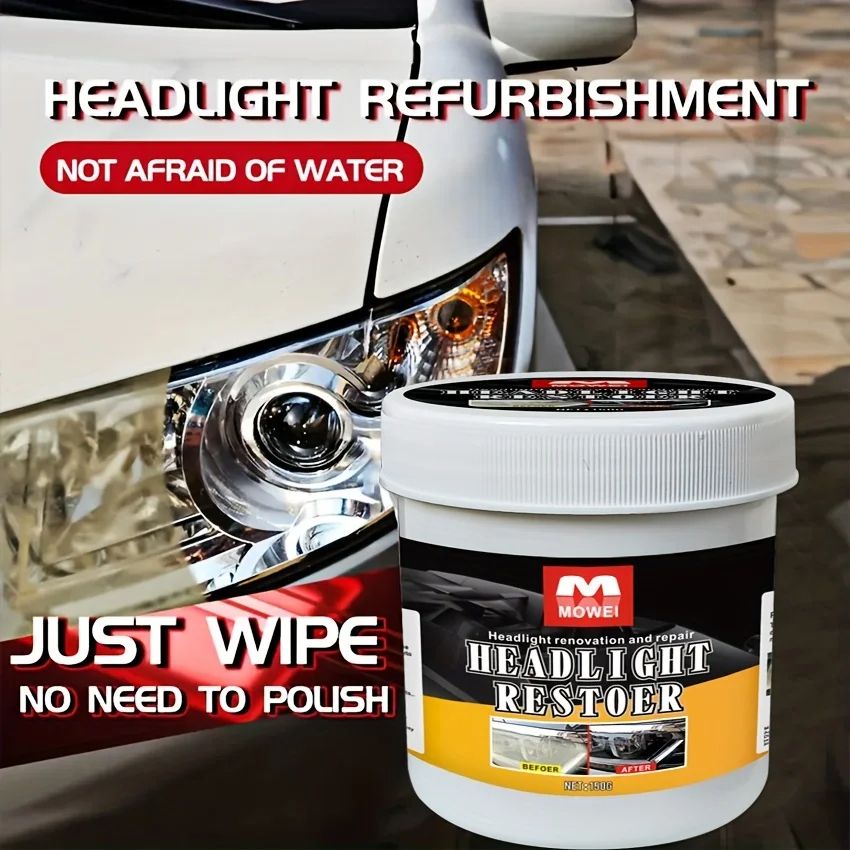 Car Headlight Restoration Polishing Kit, Scratch Remover & Oxidation Cleaner for Headlamp Repair, Headlight Polish