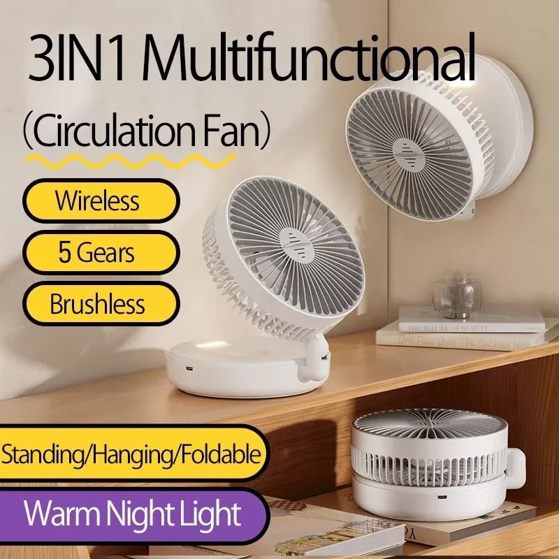 Professional 3 in 1 Wall Mounted and Portable Folding Fan