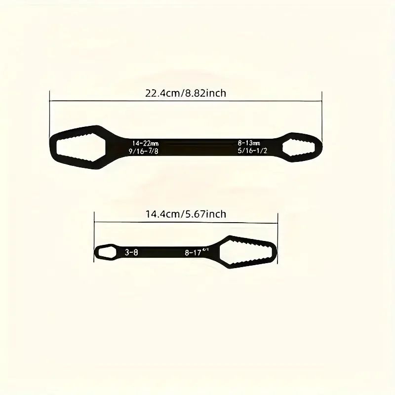 Compact Double-Head Adjustable Wrench (3–17 mm) – Versatile Multi-Purpose Tool