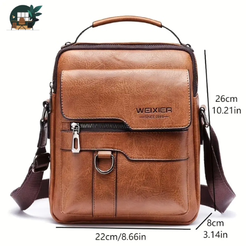 Vintage Leather Crossbody Shoulder Bag for Women Casual Business Satchel