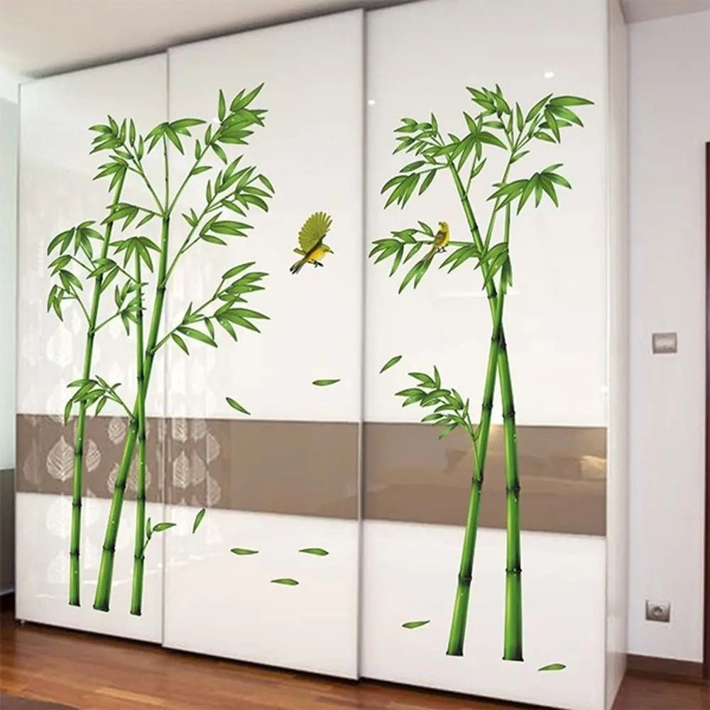 Chinese Style Green Bamboo Wall Decal | Large 295cm Forest Depths Sticker | Creative Zen Home Decor for Living Room