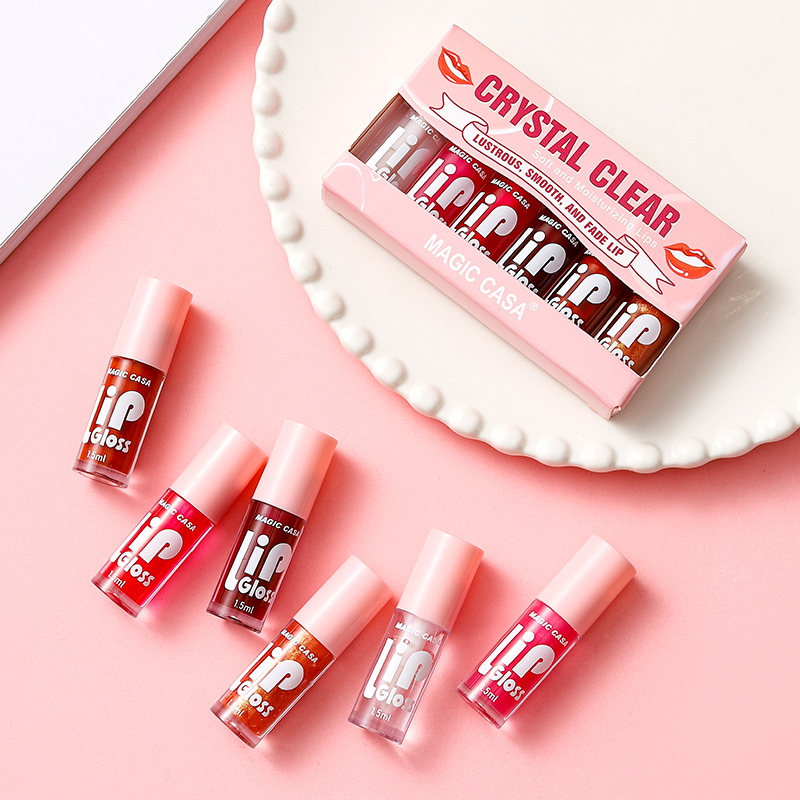 Water Gloss Jelly Lip Oil 6-Piece Set, Plumping, Hydrating Base, Long Lasting Moisture, Lip Treatment Primer