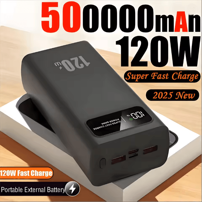 UltraCharge Pro 120W 200000mAh Portable Power Bank with Digital Display