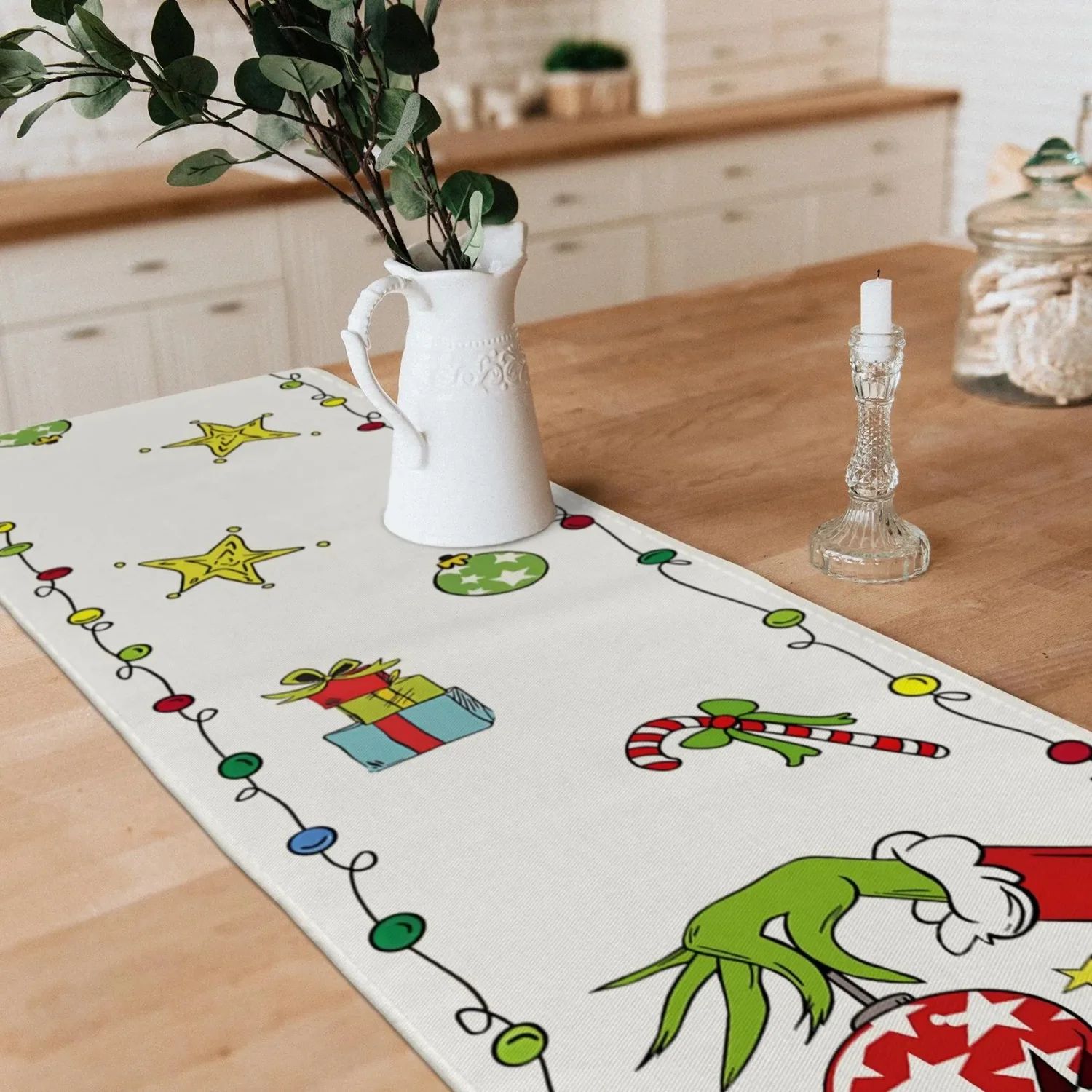 Grinch Christmas Table Runner Decor