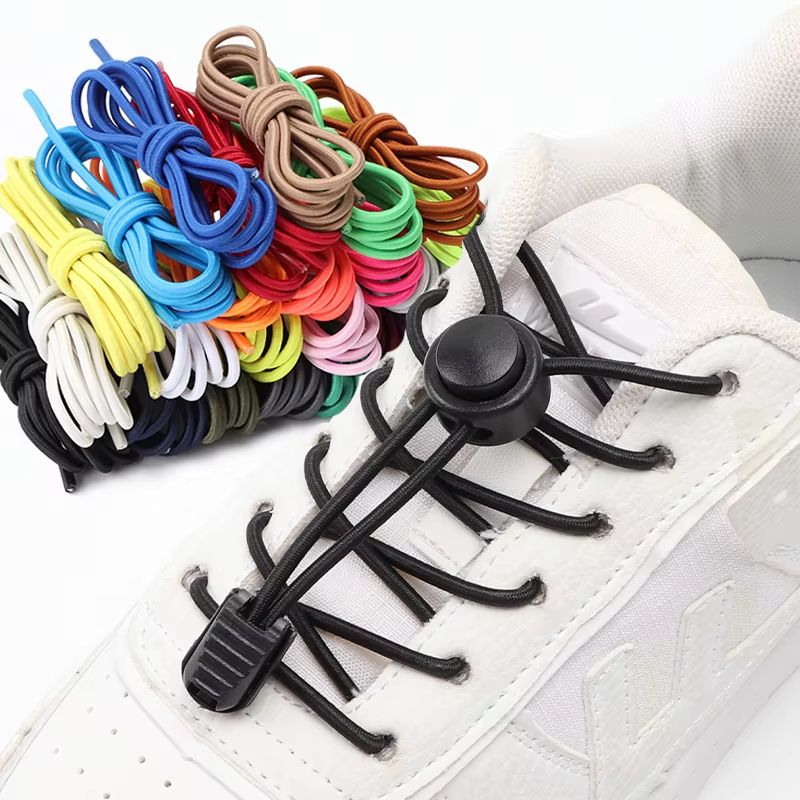 No Tie Round Spring Lock Elastic Shoelaces for Quick Wear - All Shoes