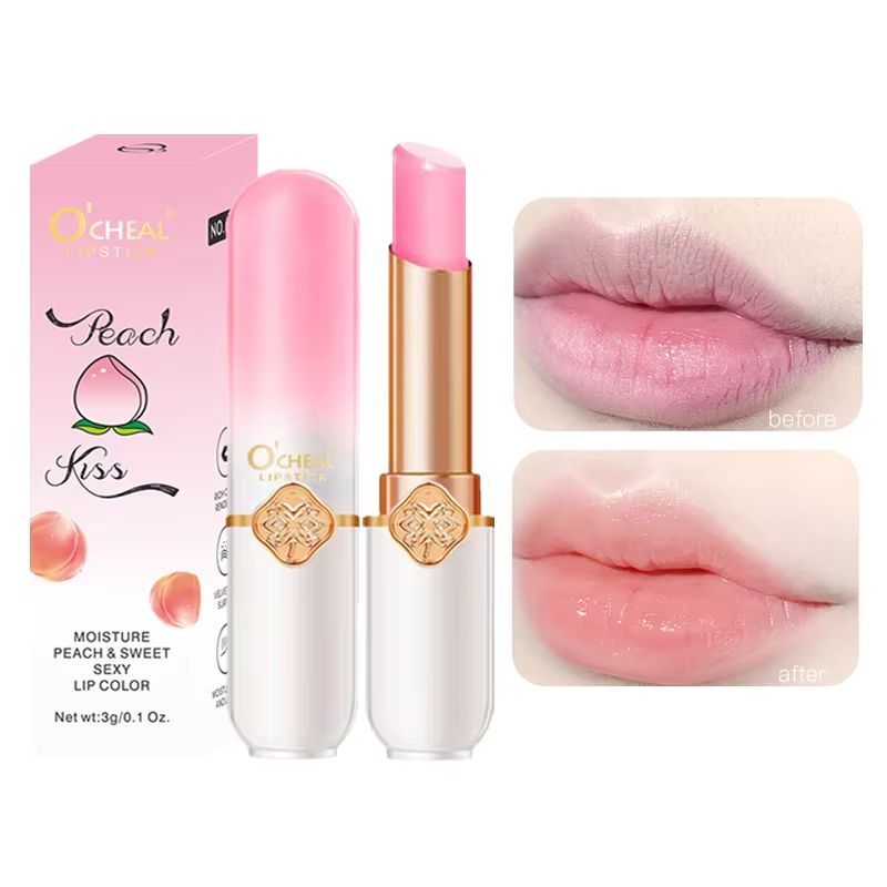 Color-Mood Peach Temperature-Changing Lipstick – Long-Lasting Moisturizer & Waterproof Finish