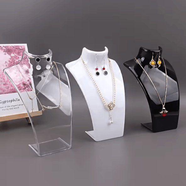 LuxeForm Jewelry Mannequin Bust Stand Necklace Display Holder for Earrings Pendant Showcase Elegant Retail Organizer