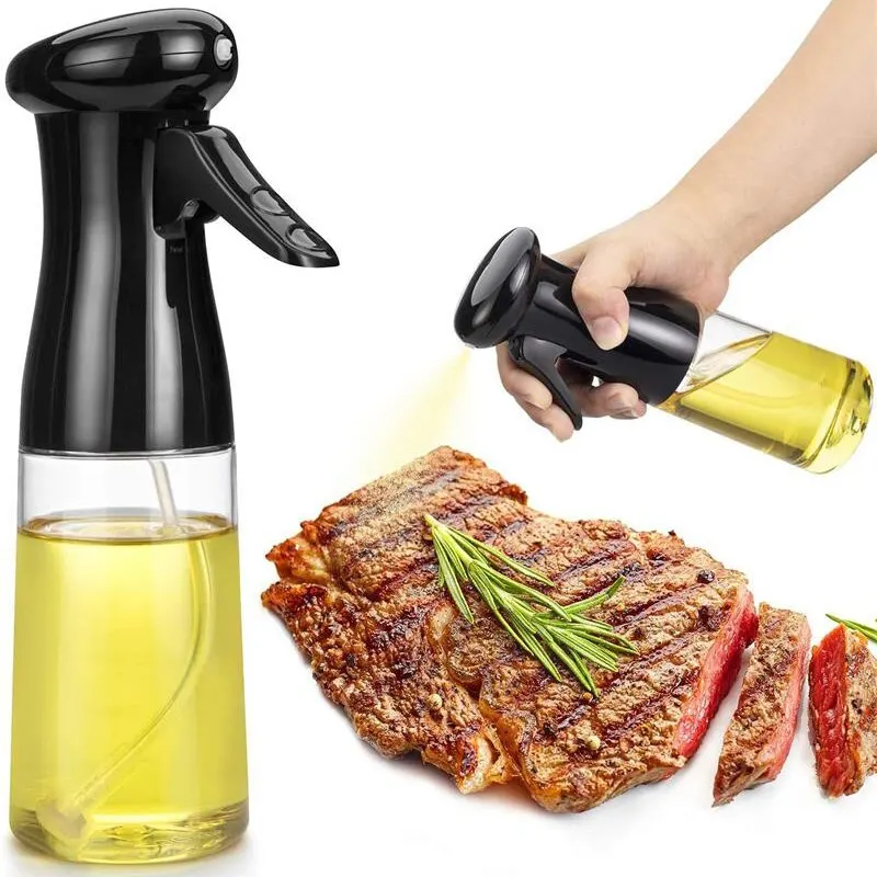 Pneumatic Spray Bottle, Black Kitchen Oil Bottle, Cooking Oil Spray Dispenser, Fitness Barbecue Spray Oil