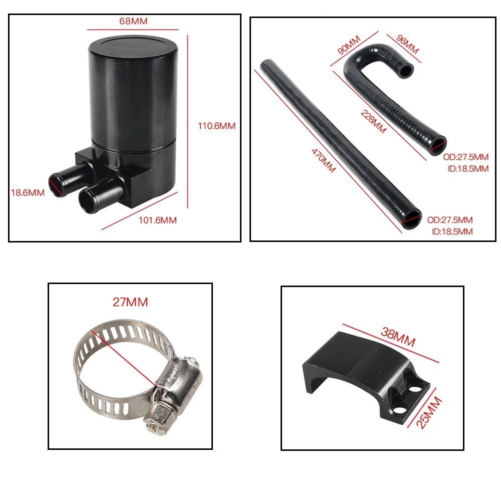 Aluminum Oil Catch Can with Silicone Radiator Hose High Performance Engine Protection