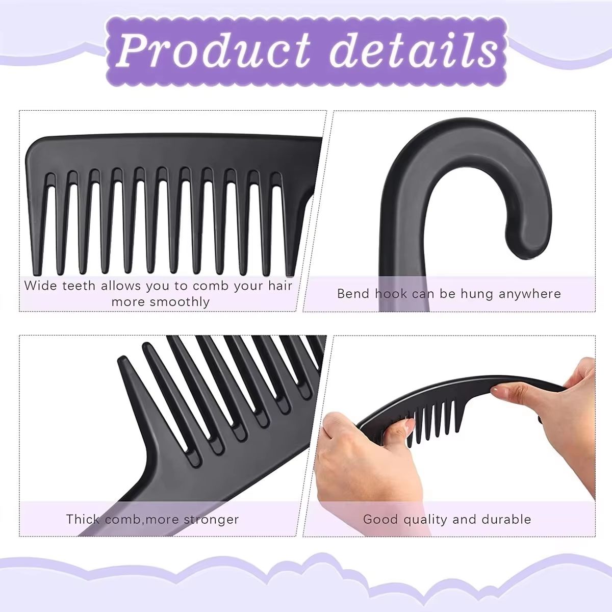Gentle Wide-Teeth Detangling Brush With Scalp Massage