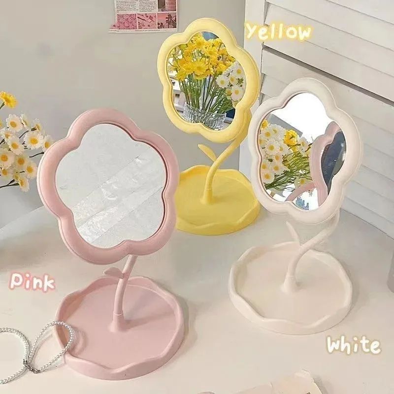 Flower Design Desktop Vanity Mirror