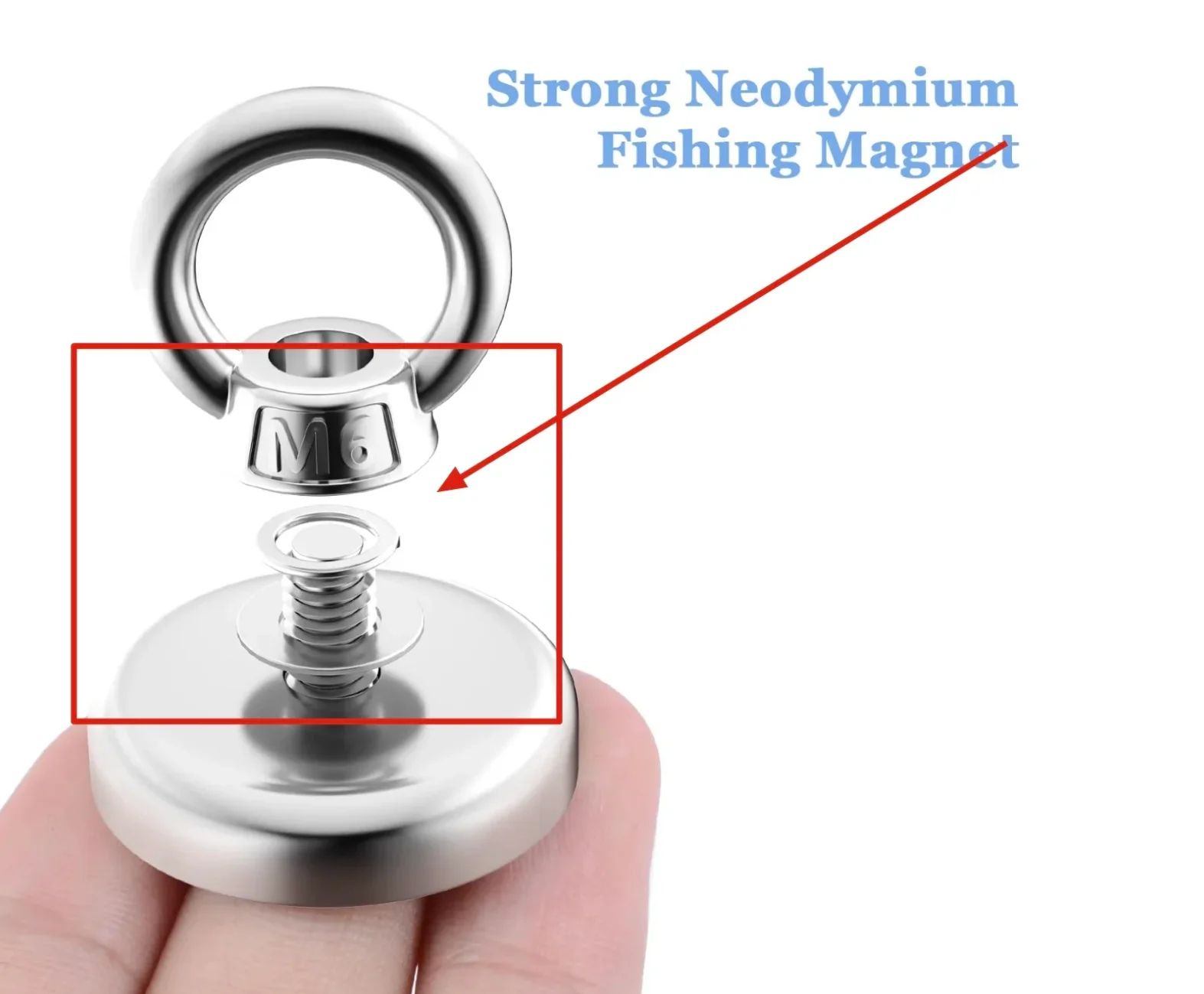 Super Strong Neodymium Fishing Magnet Heavy Duty Salvage Magnet with Eyebolt