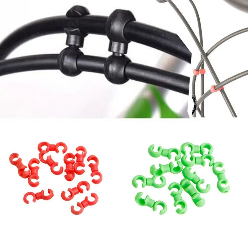 Rotatable S Buckle Bike Brake/Derailleur Shift Clips, MTB Cable Line Tube Ring Clasp