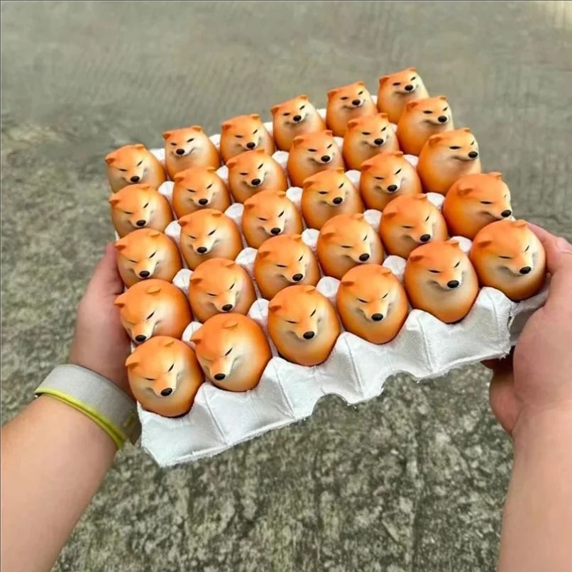 Shibako Dog Egg Sculpture – High-Definition Surrealist Shiba Inu Desk Decor