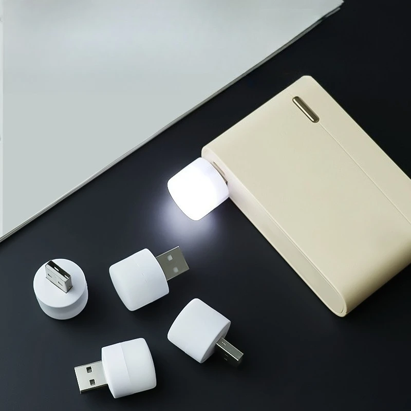 LED Mini USB Night Light Warm White Eye Protection Book Reading Lamp USB Plug Computer Mobile Power Charger