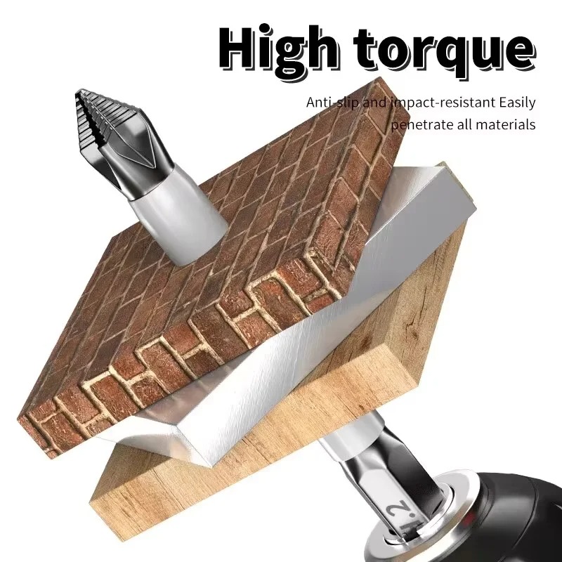 Electric Drill Cross Screwdriver Head, Strong Magnetic Anti-Slip Tool, High Hardness Extended Hexagonal