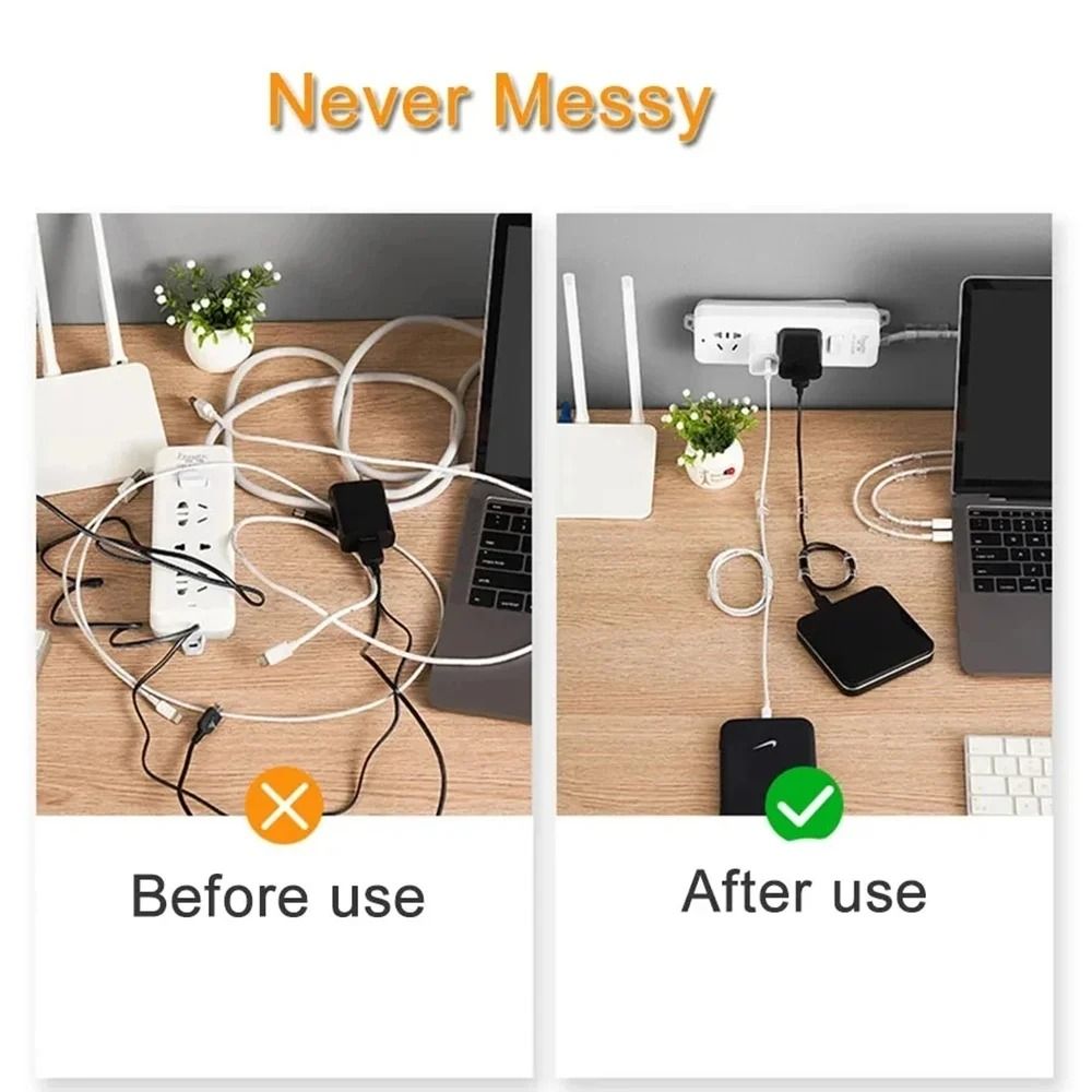 Self-Adhesive Desktop Cable Management Clips