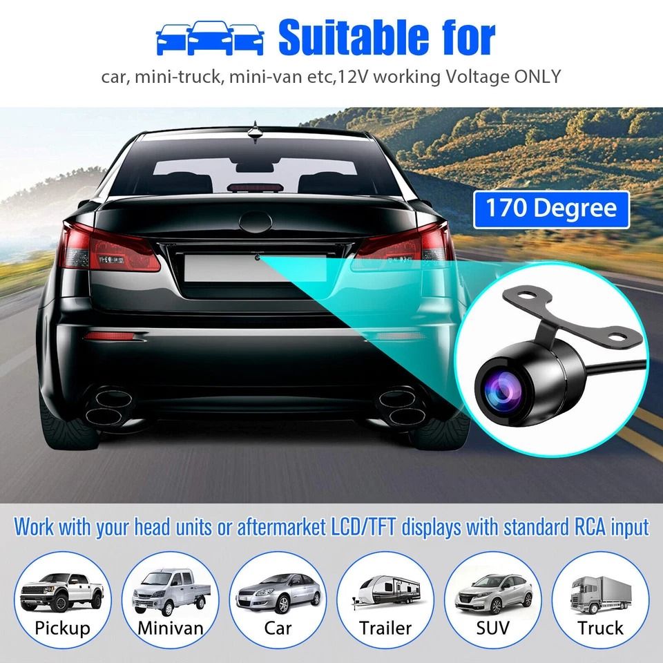 Car Backup Camera with Night Vision Front/Rear View Parking Camera