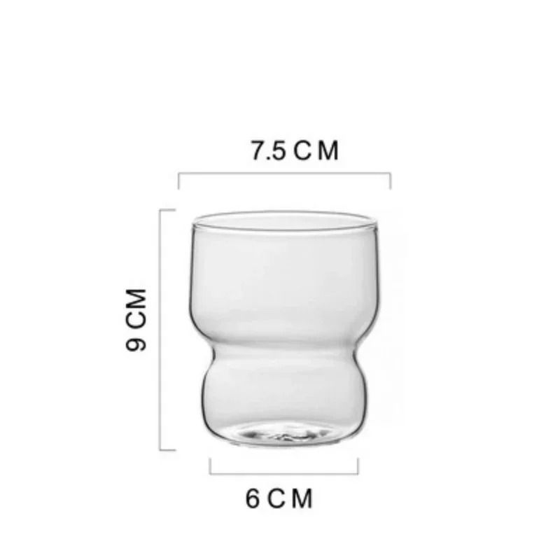 Ribbed Aesthetic Glass Coffee Cup