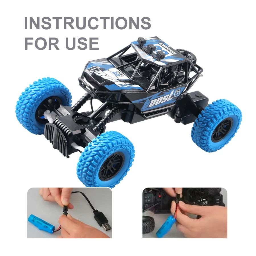 Remote Control Off Road Car with Flashing Lights and Rechargeable Battery